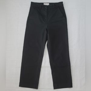 Everlane Cropped Straight Short Jeans Womens 0 Black High Rise Stretch Denim